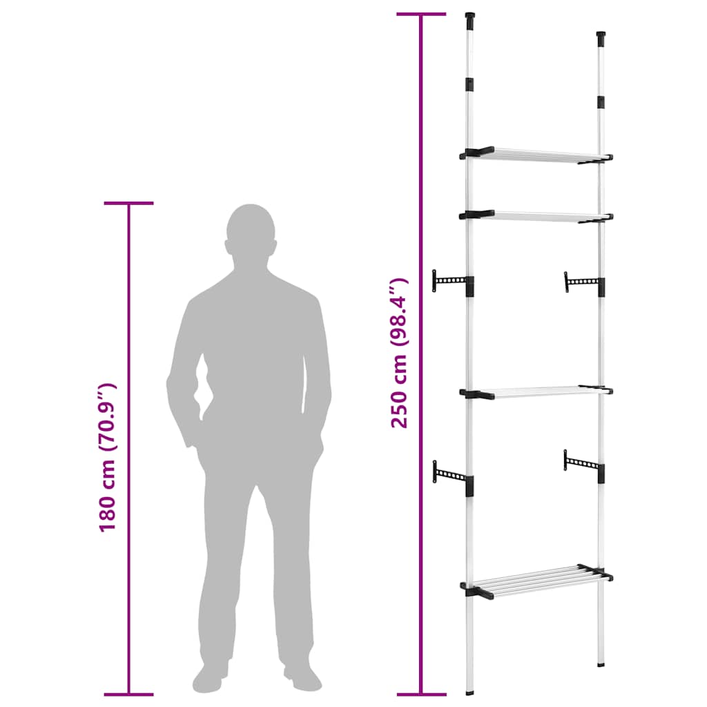 Sistema per Guardaroba Telescopico con Mensole in Alluminio