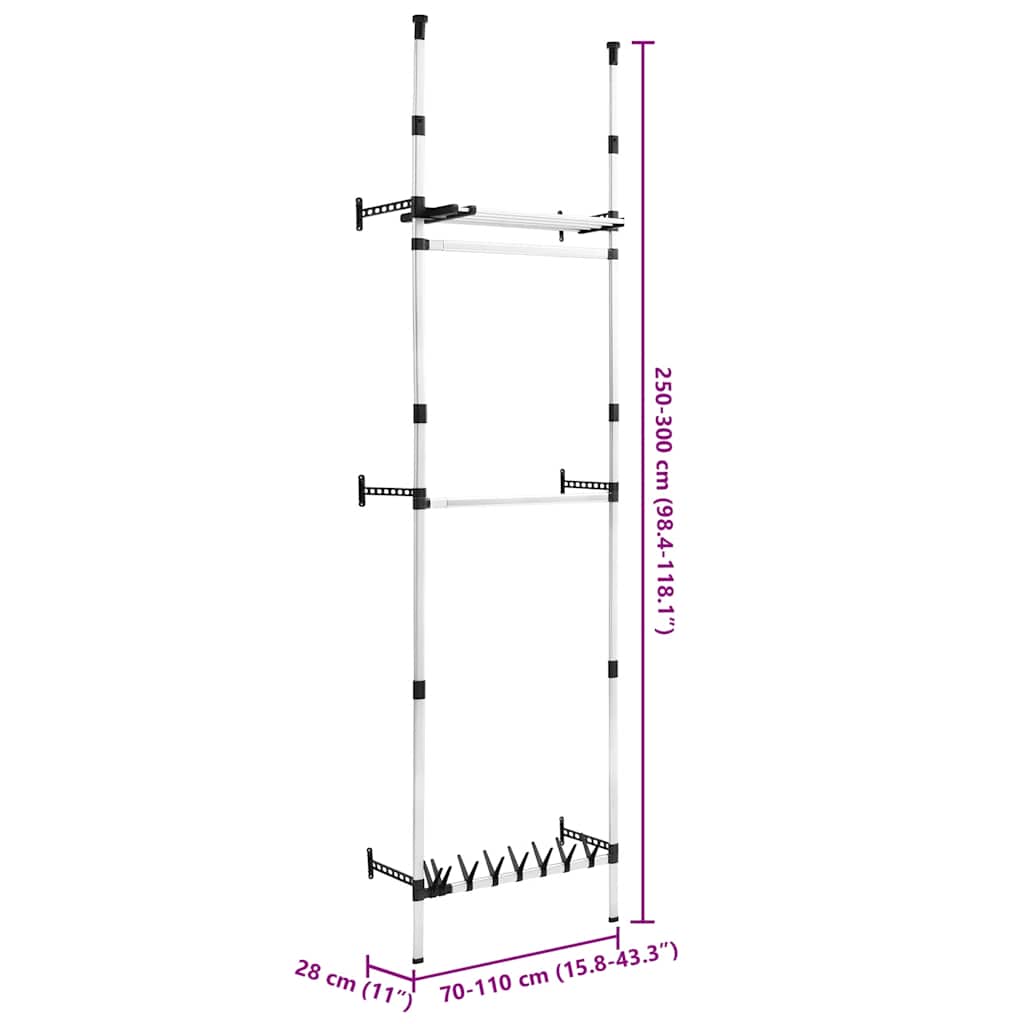 Sistema Telescopico per Guardaroba Aste Mensole in Alluminio | homemem39