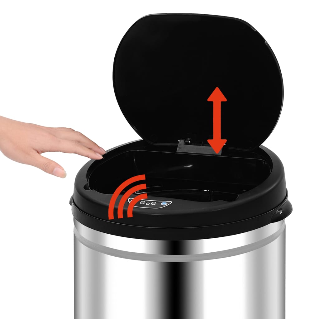 Automatic Waste Bin with Sensor 50 L in Stainless Steel