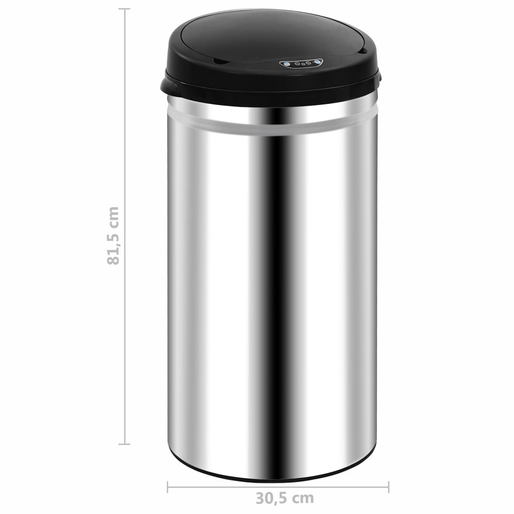 Automatic Waste Bin with Sensor 50 L in Stainless Steel