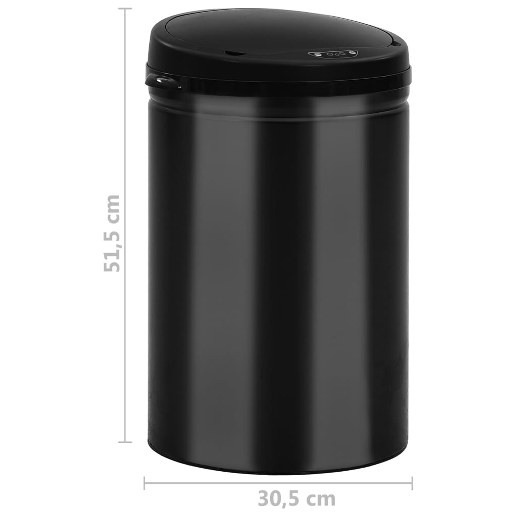 Pattumiera Automatica con Sensore 30 L Acciaio al Carbonio Nero - homemem39
