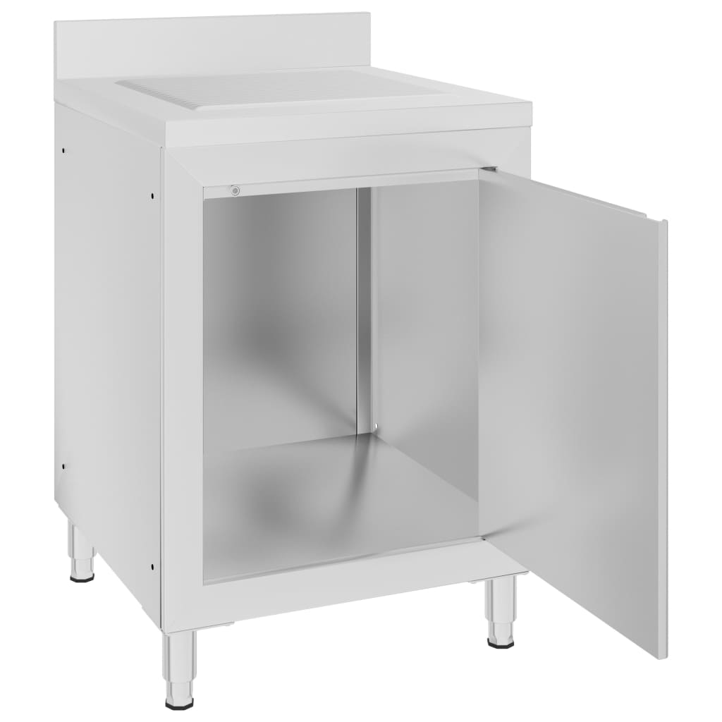 Mobiletto da Cucina Commerciale con Gocciolatoio Acciaio Inox - homemem39