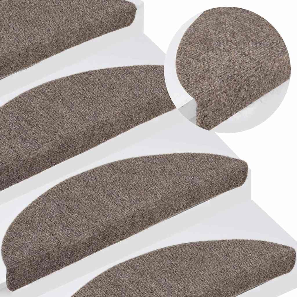 Tappetini per scale autoadesivi 15 pz 65x21x4 cm beige semicircolari grandi - homemem39