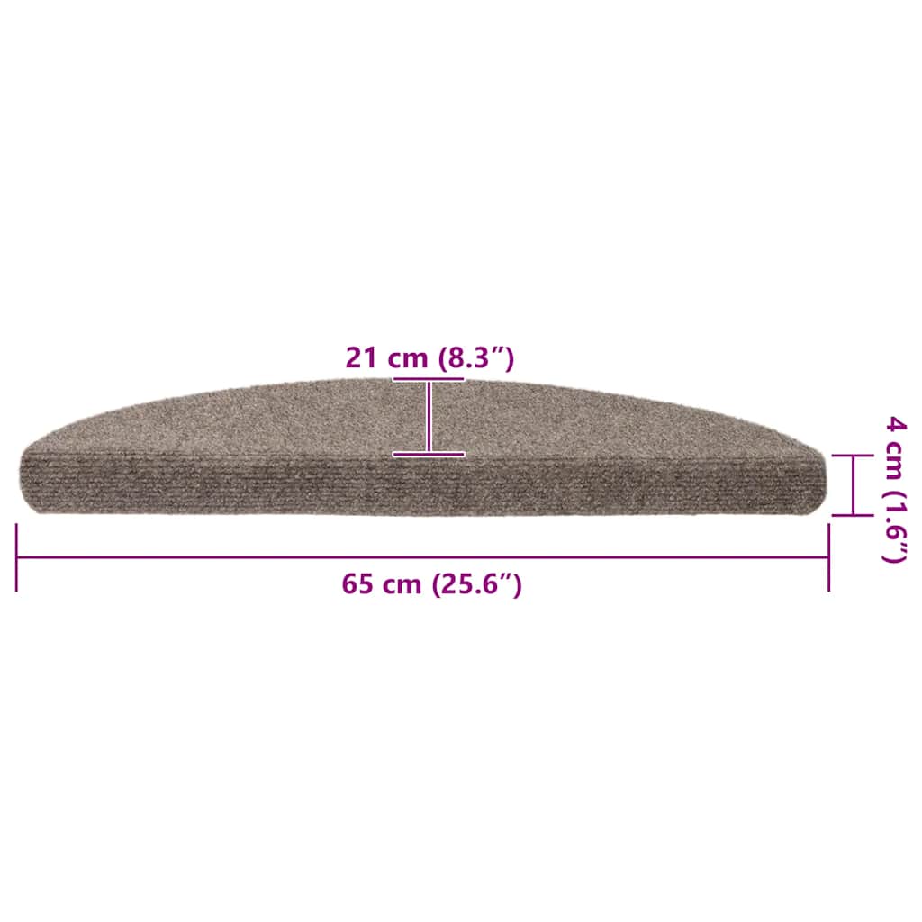 Tappetini per scale autoadesivi 15 pz 65x21x4 cm beige semicircolari grandi - homemem39