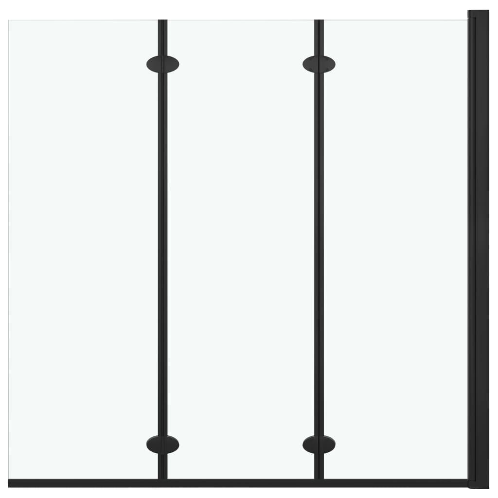 Box Doccia Pieghevole a Libro 3 Pannelli in ESG 130x138 cm Nero - homemem39