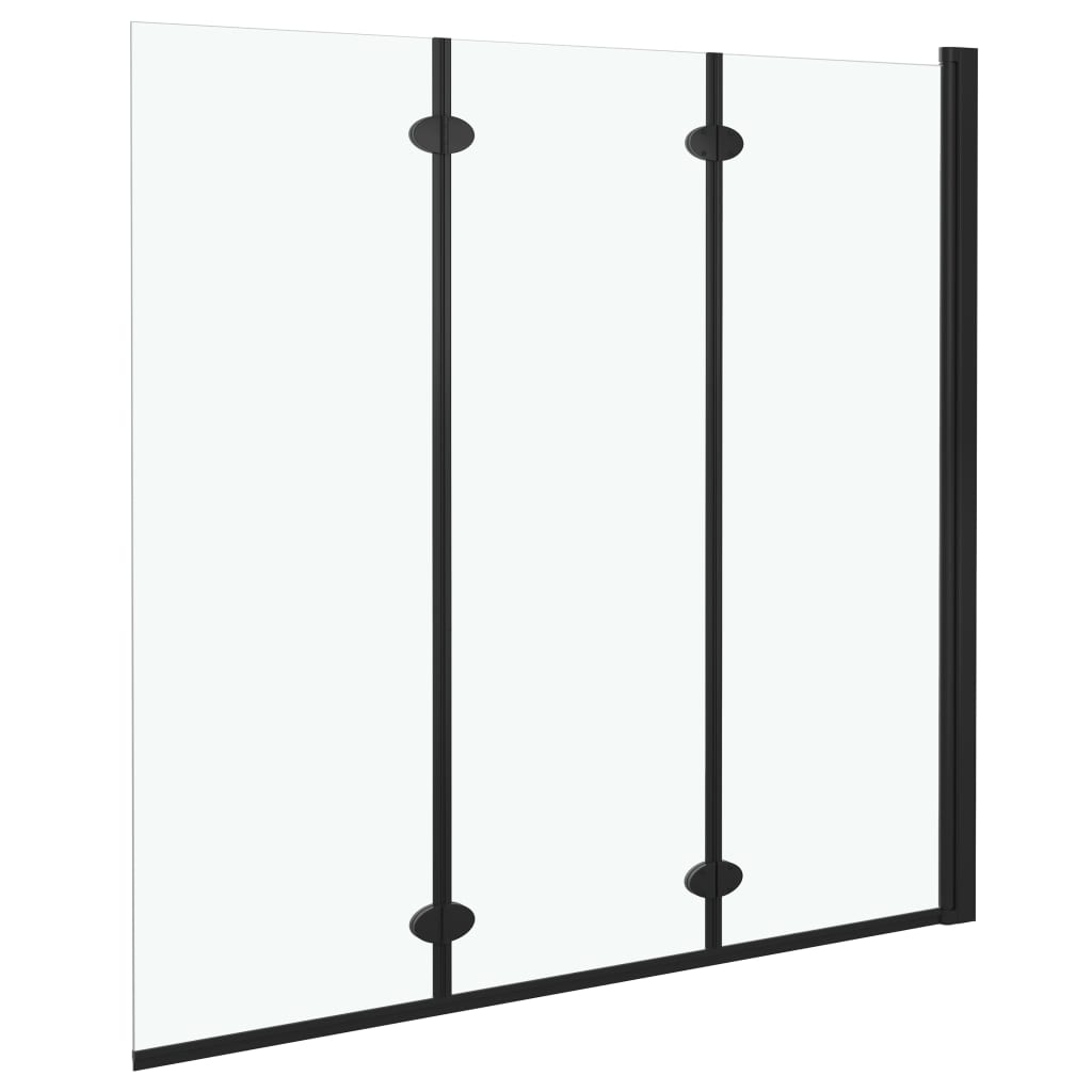 Box Doccia Pieghevole a Libro 3 Pannelli in ESG 130x138 cm Nero - homemem39