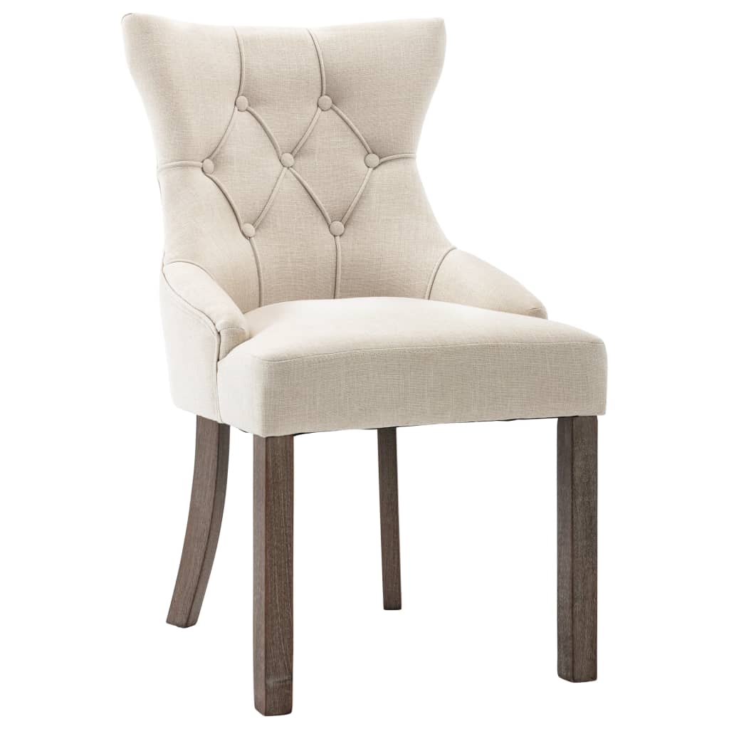 Sedie da Pranzo 2 pz Beige in Tessuto - homemem39