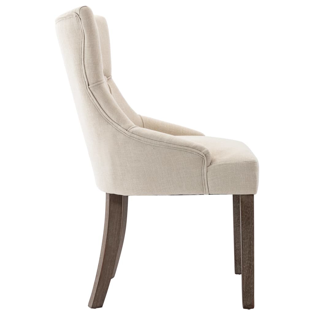 Sedie da Pranzo 2 pz Beige in Tessuto - homemem39