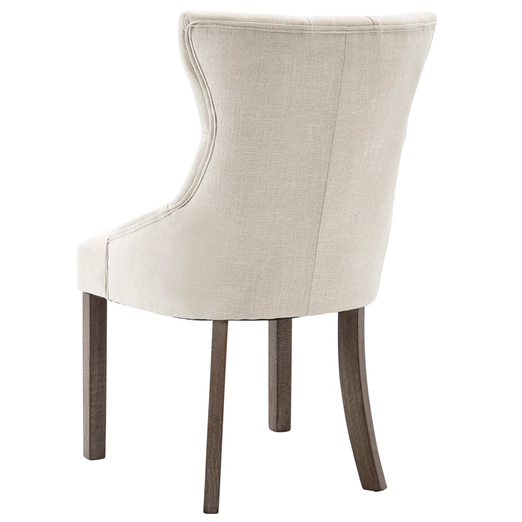 Sedie da Pranzo 2 pz Beige in Tessuto - homemem39