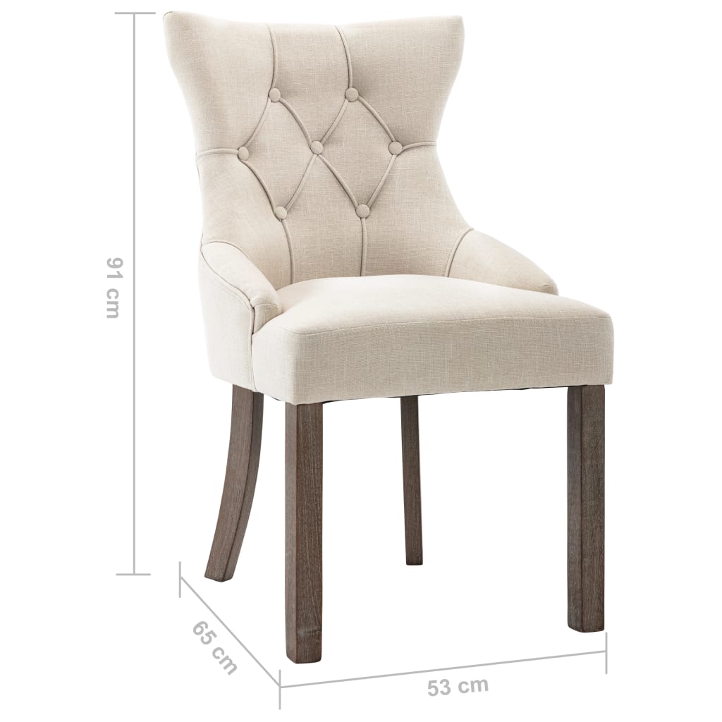 Sedie da Pranzo 2 pz Beige in Tessuto - homemem39