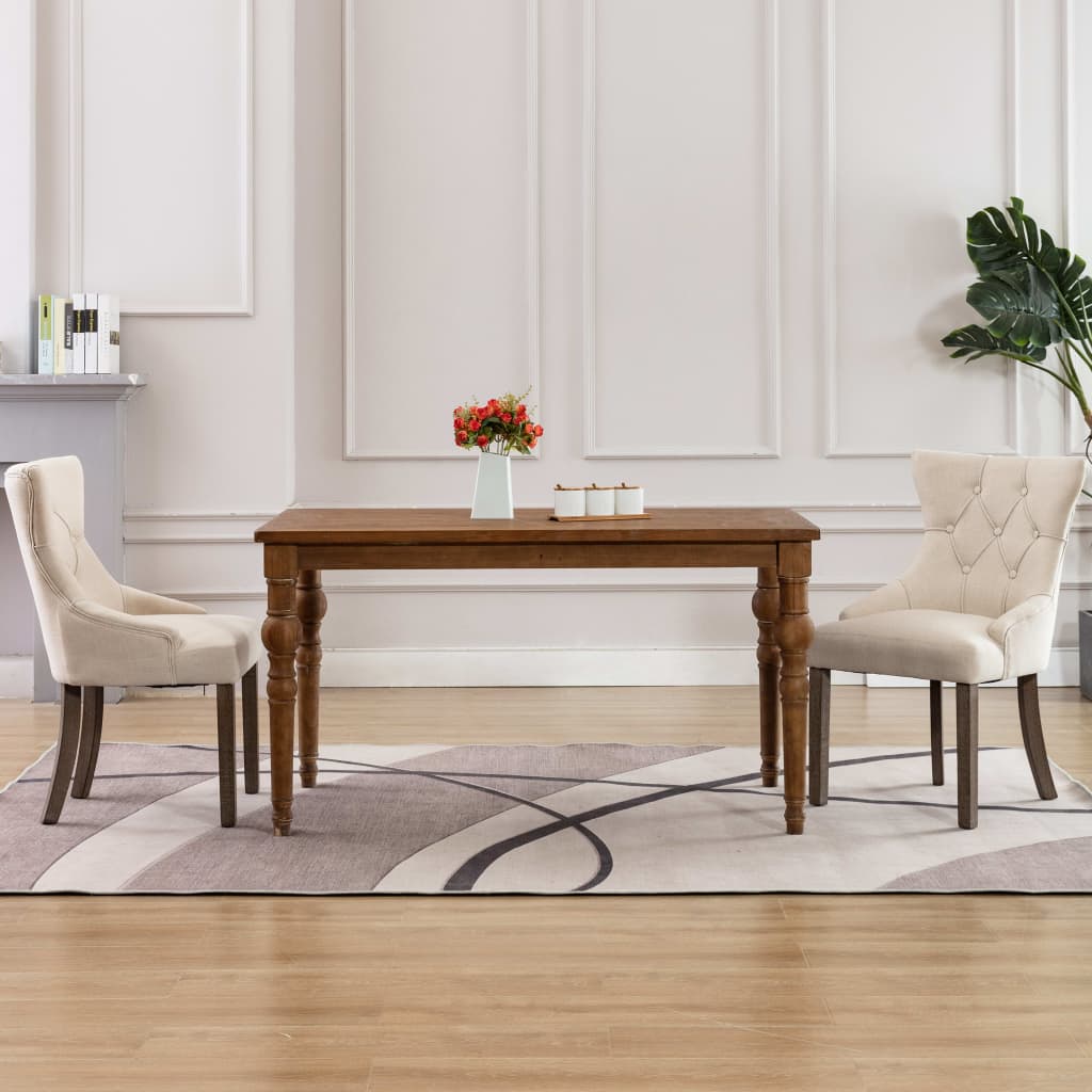 Sedie da Pranzo 2 pz Beige in Tessuto - homemem39