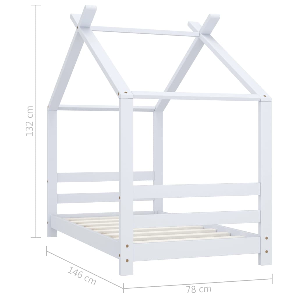 Giroletto per Bambini Bianco in Massello di Pino 70x140 cm - homemem39