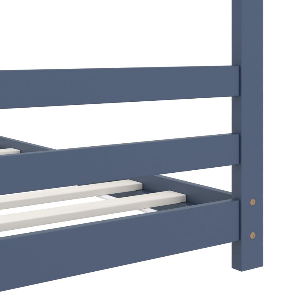 Giroletto per Bambini Grigio in Legno Massello di Pino 80x160cm - homemem39