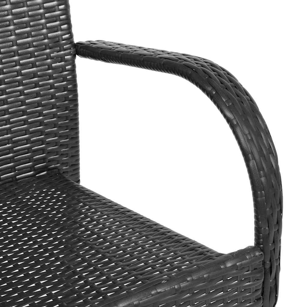Sedie da Esterno Impilabili 4 pz in Polyrattan Nere - homemem39