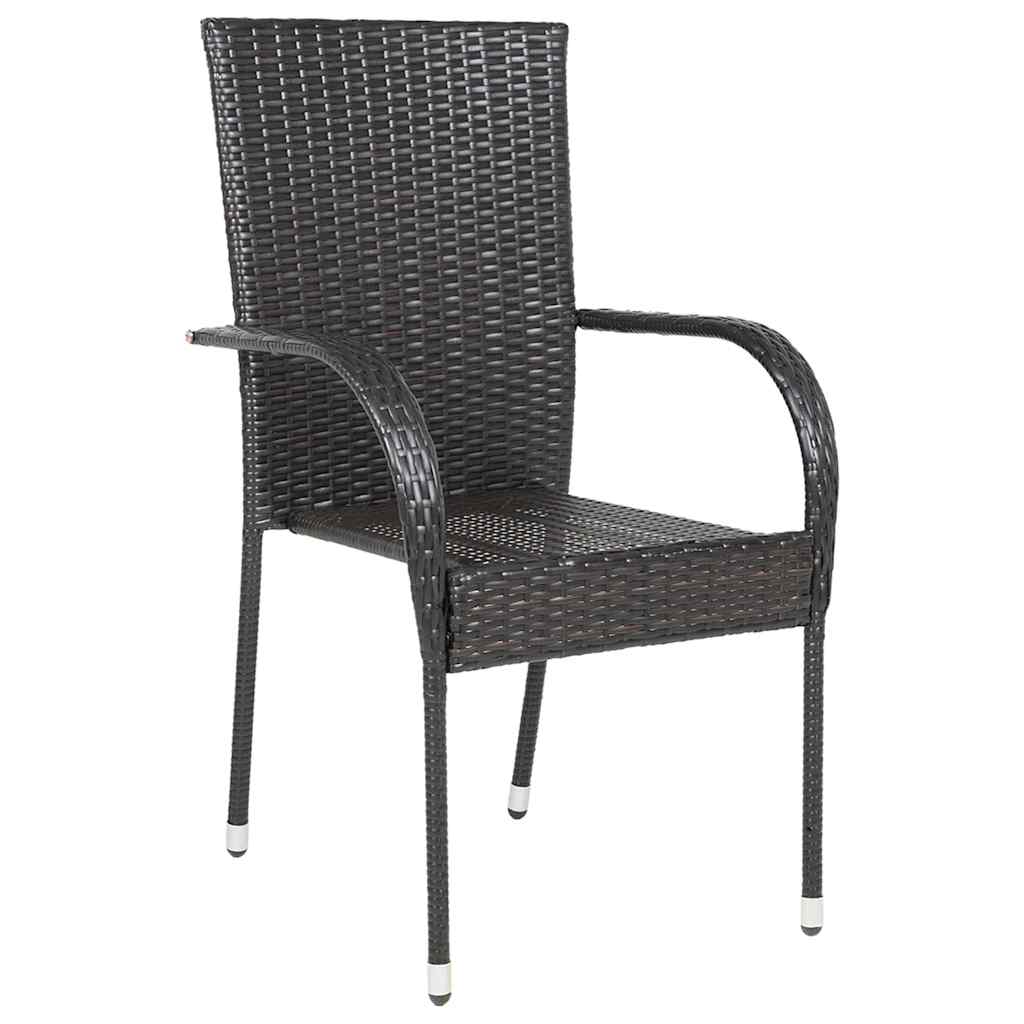 Sedie da Esterno Impilabili 6 pz in Polyrattan Marrone - homemem39
