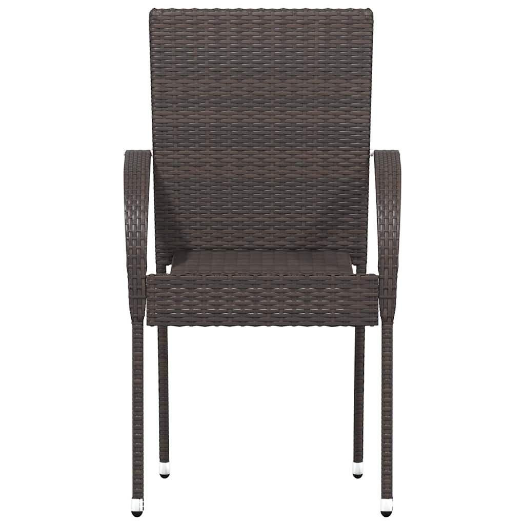 Sedie da Esterno Impilabili 6 pz in Polyrattan Marrone - homemem39