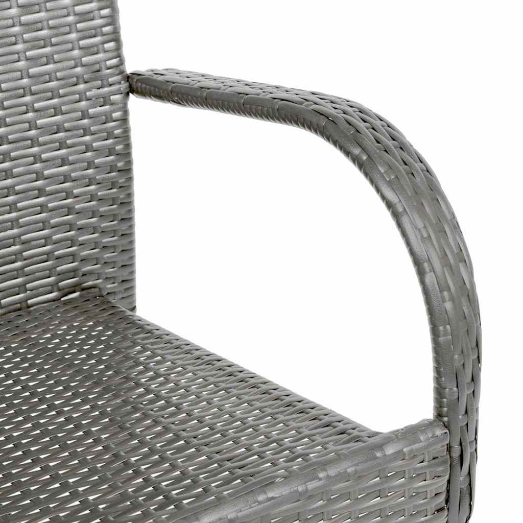 Sedie da Esterno Impilabili 6 pz Grigie in Polyrattan - homemem39