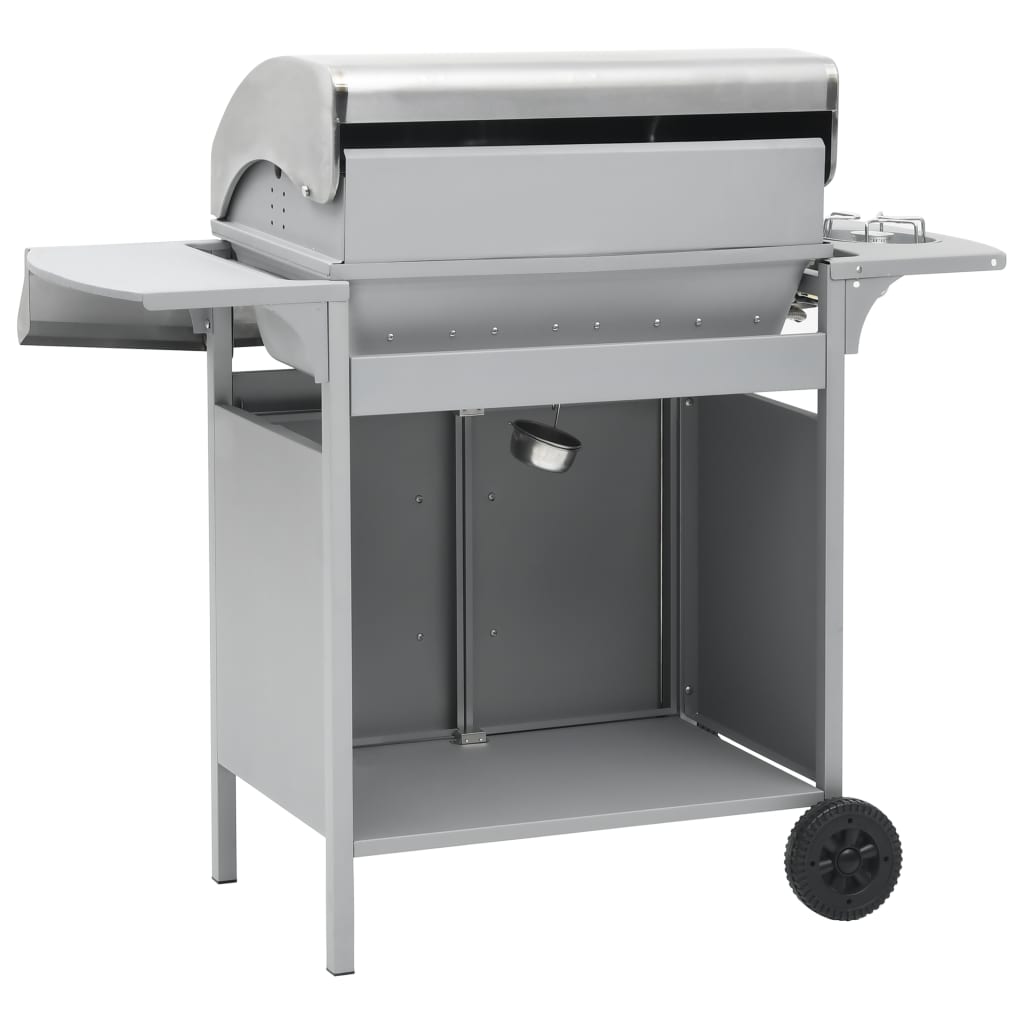 Barbecue e Griglia a Gas 4+1 Fornelli Argento in Acciaio Inox - homemem39