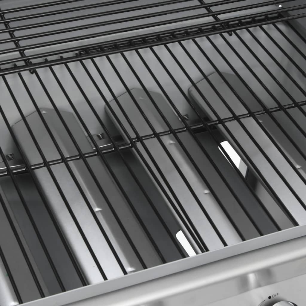 Barbecue e Griglia a Gas 4+1 Fornelli Argento in Acciaio Inox - homemem39