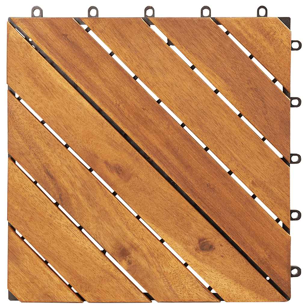 Piastrelle Esterni 10 pz 30x30 cm in Legno Massello di Acacia - homemem39