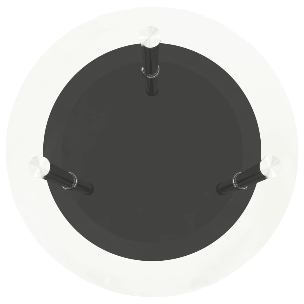 Tavolino a 2 Livelli Trasparente e Nero 38cm in Vetro Temperato - homemem39
