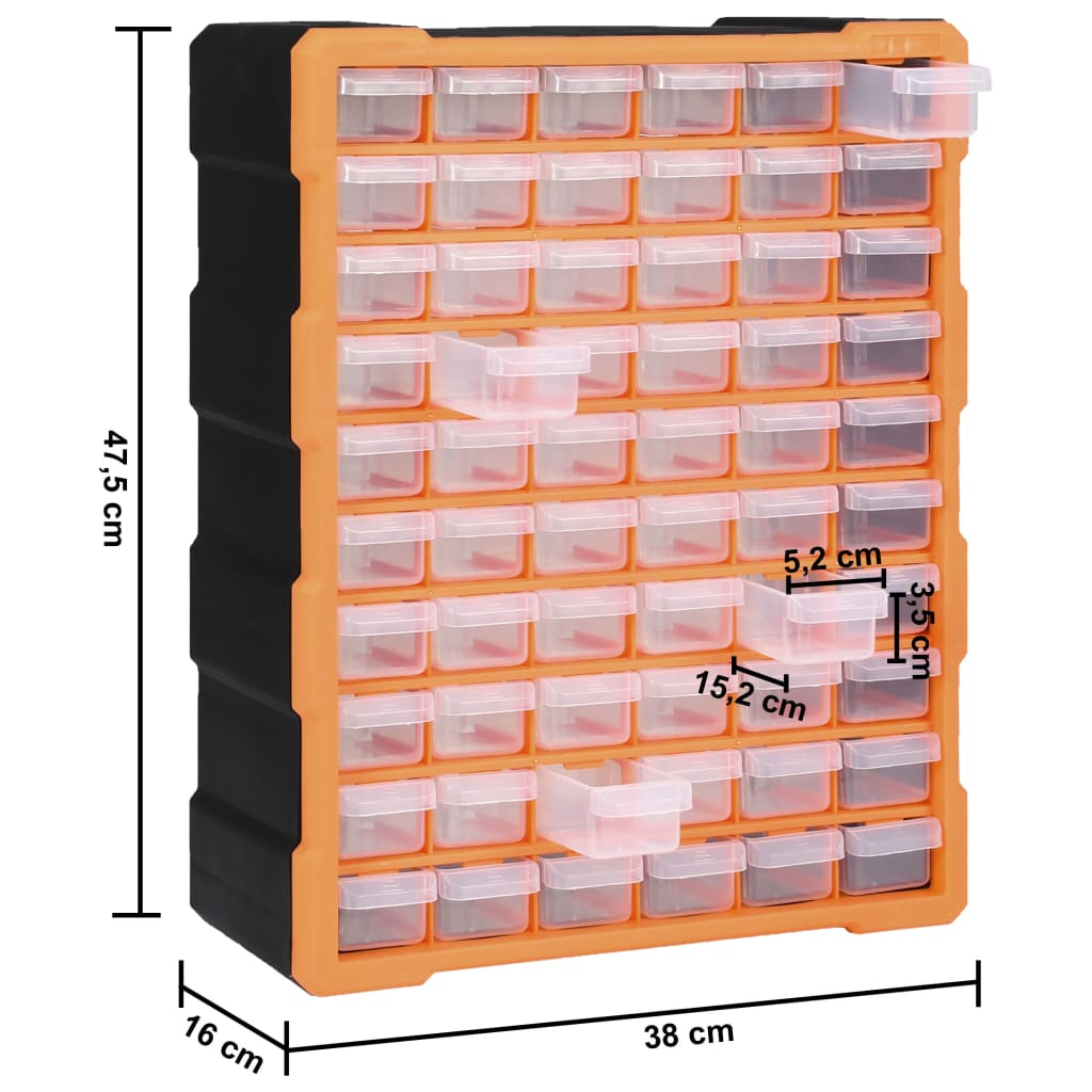 Mobile Contenitore con 60 Cassetti 38x16x47,5 cm | homemem39