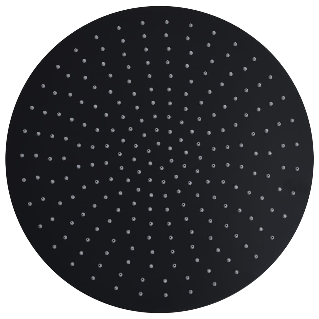 Testa Doccia a Pioggia in Acciaio Inox 40 cm Rotonda Nera - homemem39