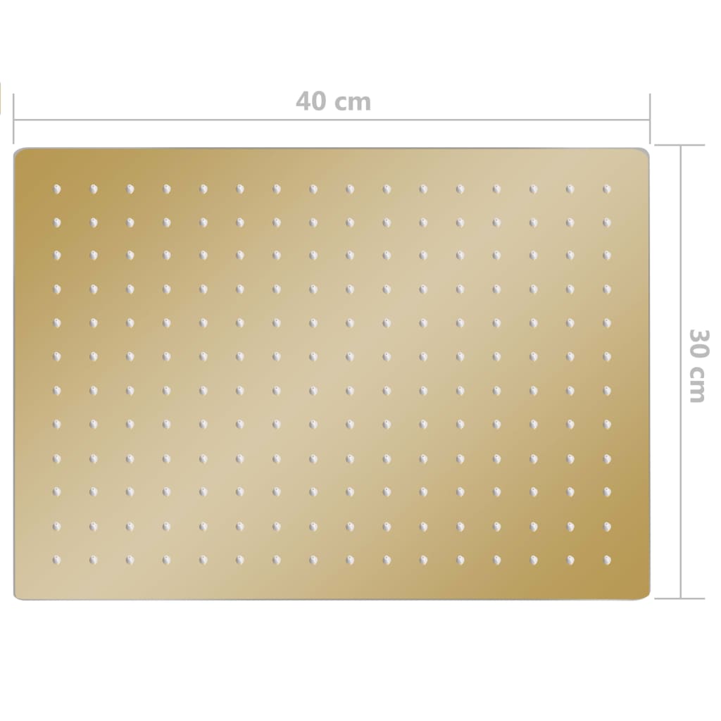 Testa Doccia a Pioggia Acciaio Inox 40x30 cm Rettangolare Oro - homemem39