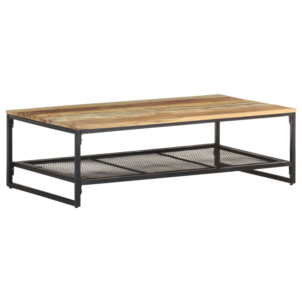 Tavolino da Salotto 110x60x35 cm in Legno Massello di Recupero | homemem39
