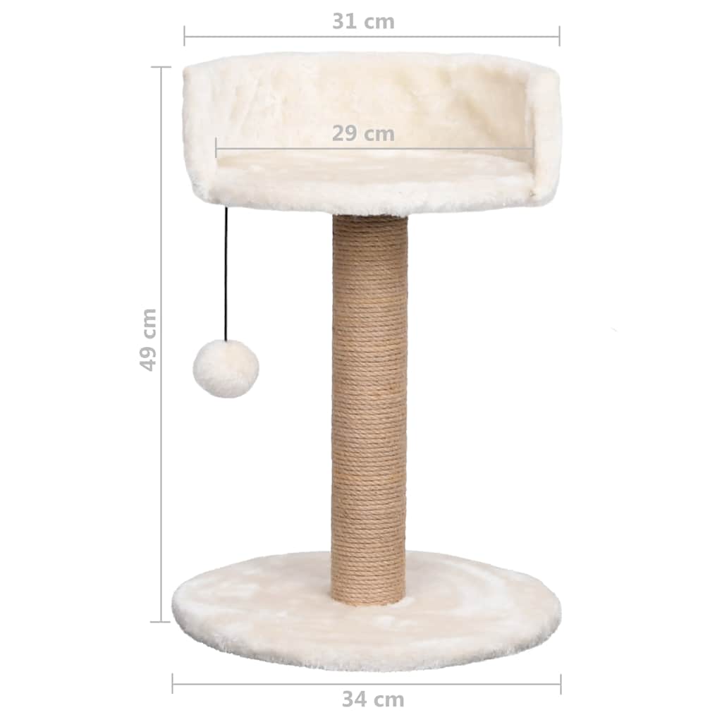 Albero per Gatti con Palo Tiragraffi 49 cm in Giunco | homemem39
