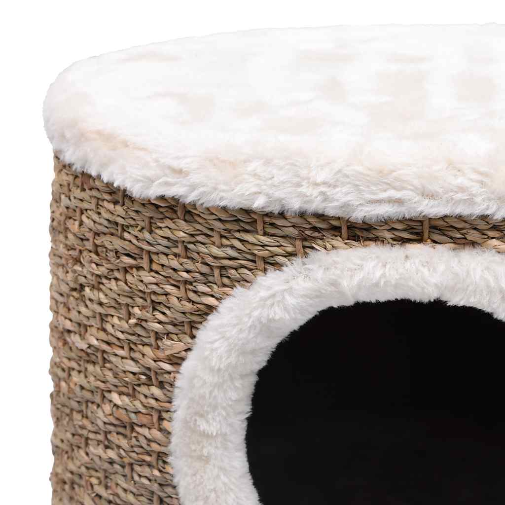 Cuccia per Gatti con Gambe in Legno 41 cm in Giunco - homemem39