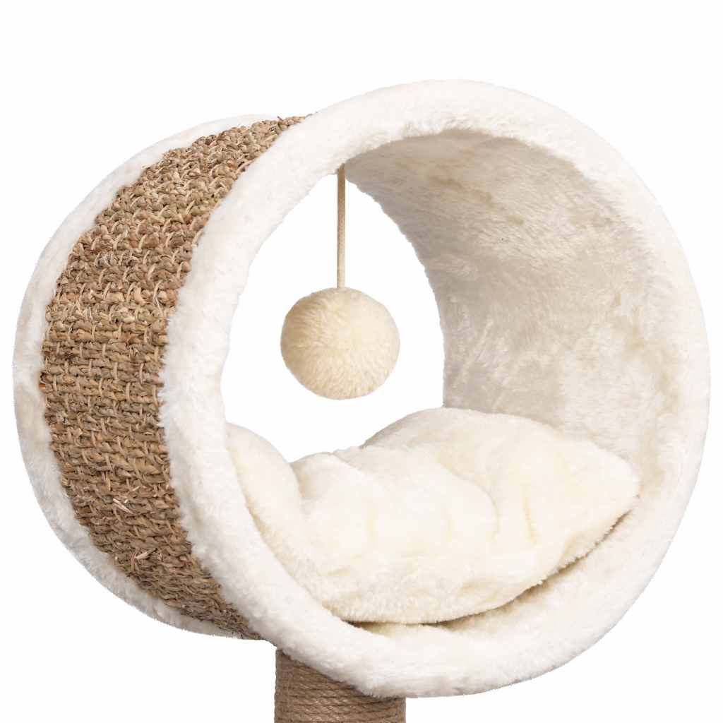 Albero per Gatti con Tunnel in Alto e Giocattolo 56cm in Giunco - homemem39