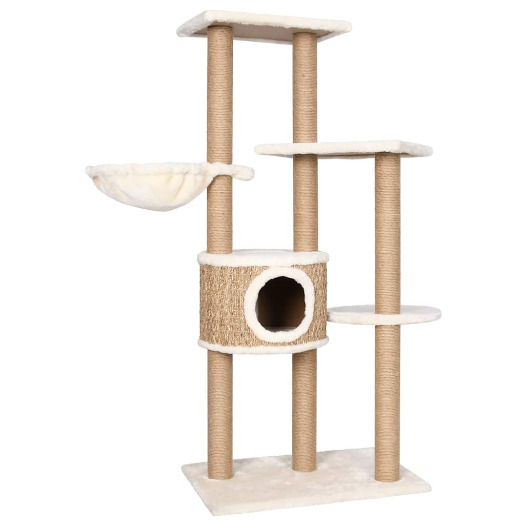 Albero per Gatti con Palo Tiragraffi 126 cm in Giunco - homemem39