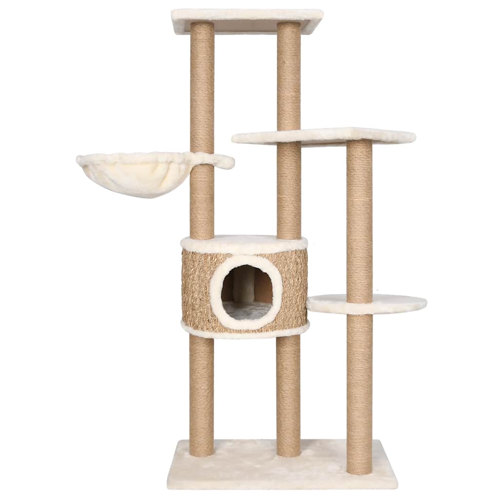 Albero per Gatti con Palo Tiragraffi 126 cm in Giunco - homemem39