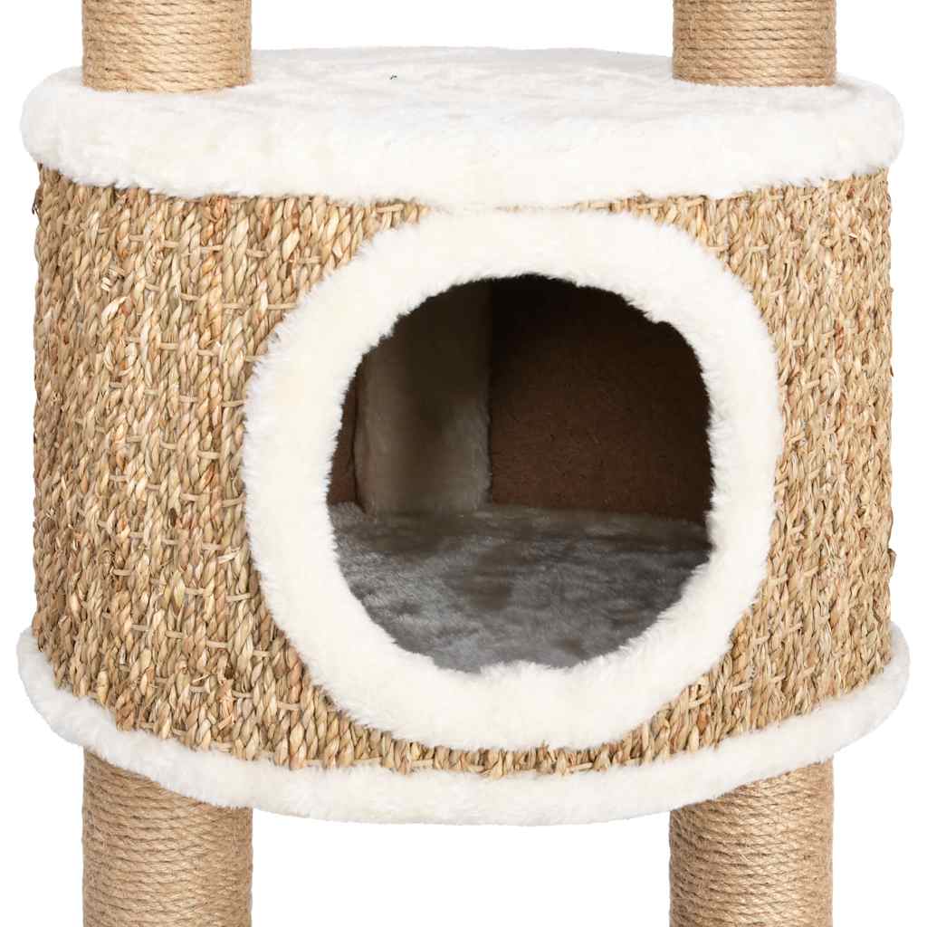 Albero per Gatti con Palo Tiragraffi 126 cm in Giunco - homemem39