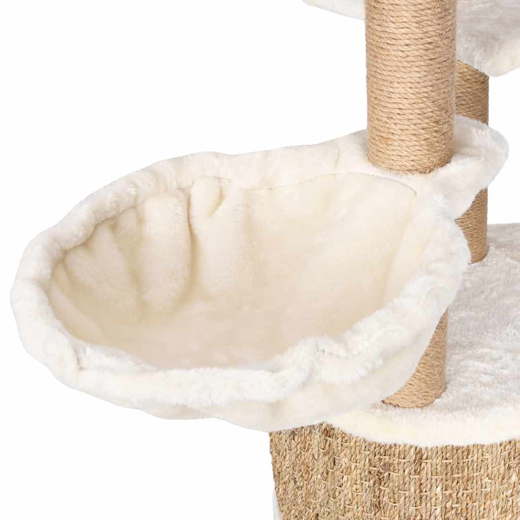 Albero per Gatti con Palo Tiragraffi 126 cm in Giunco - homemem39