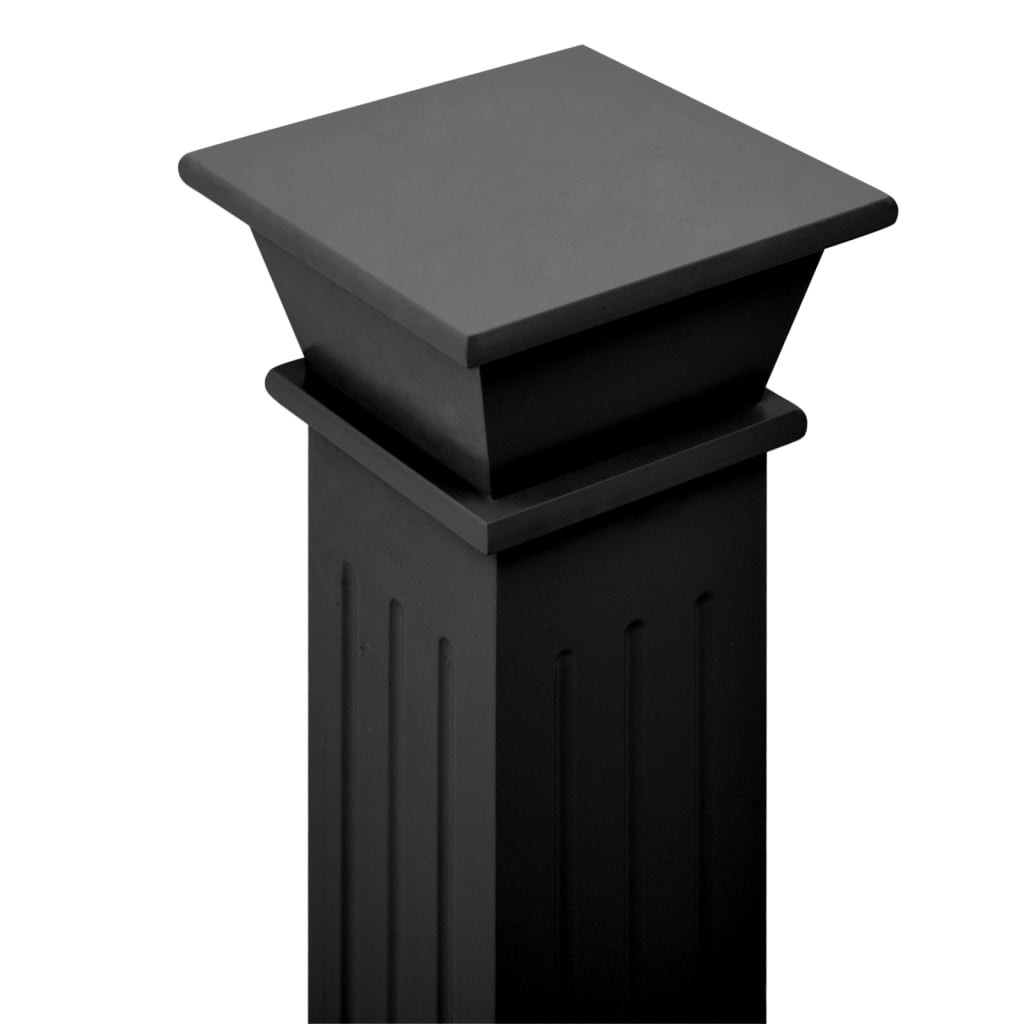 Piedistallo per Piante Quadrato Classico Nero 17x17x66 cm MDF - homemem39