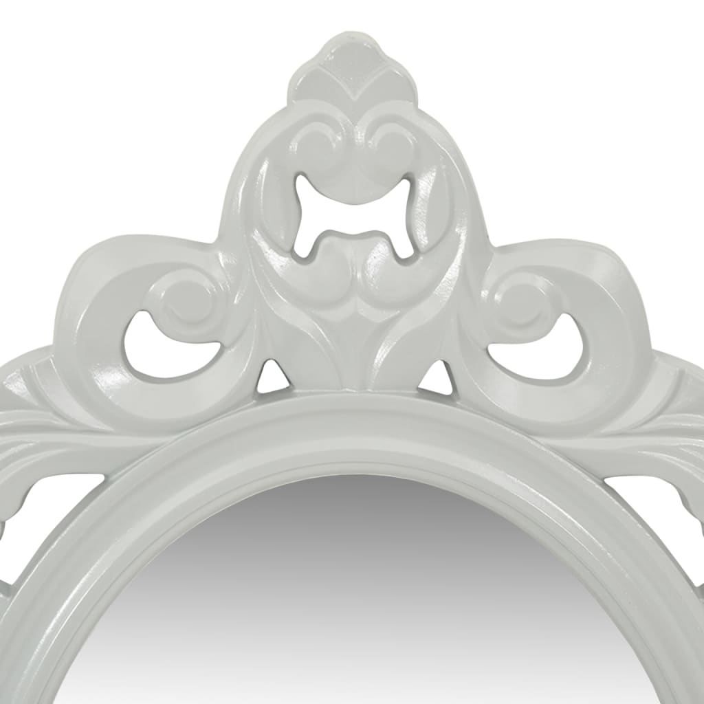 Set Mensola da Parete Svuotatasche con Ganci e Specchio Grigio - homemem39