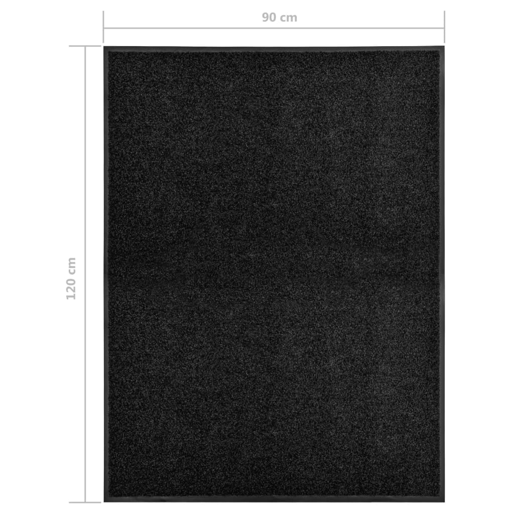 Zerbino Lavabile Nero 90x120 cm - homemem39