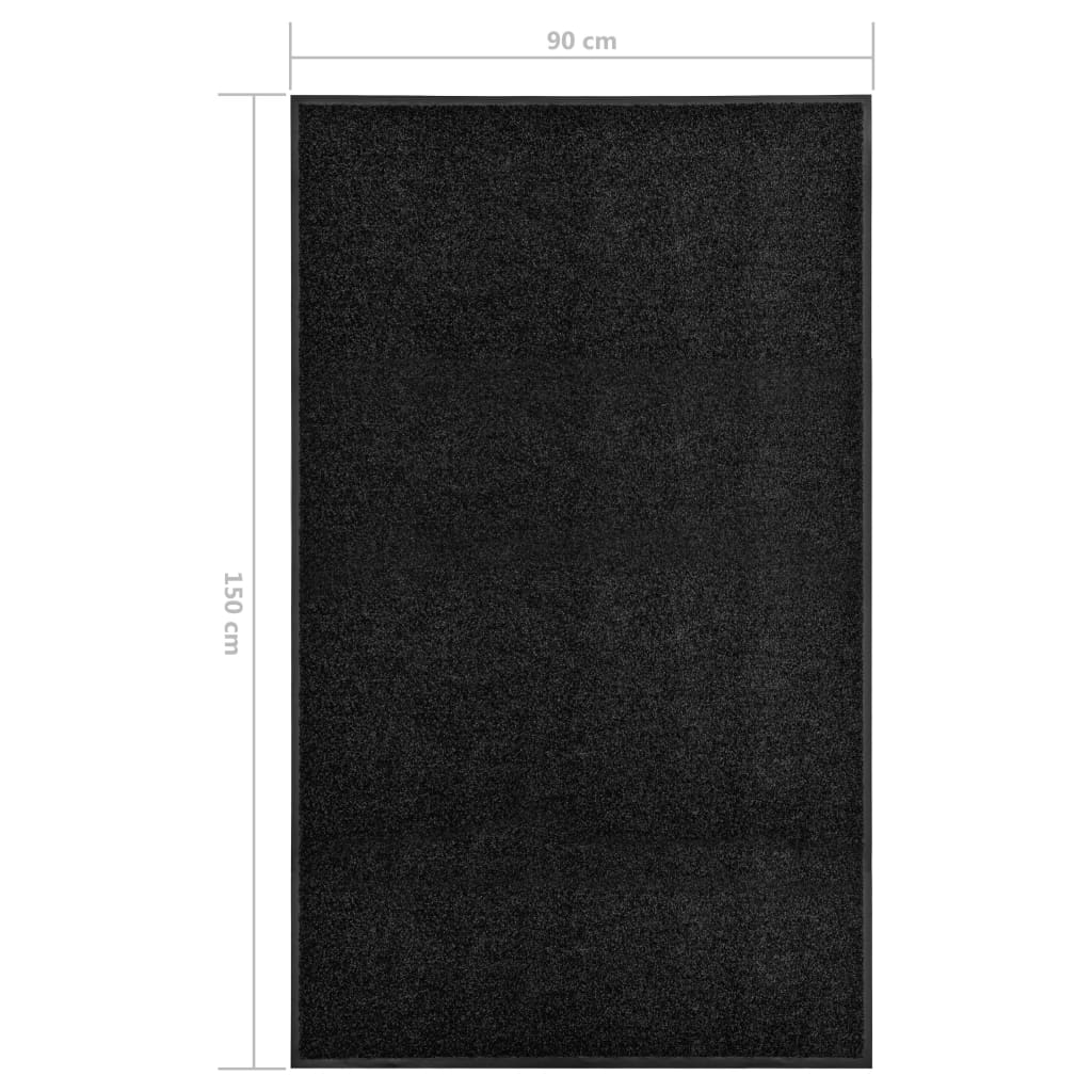 Zerbino Lavabile Nero 90x150 cm | homemem39