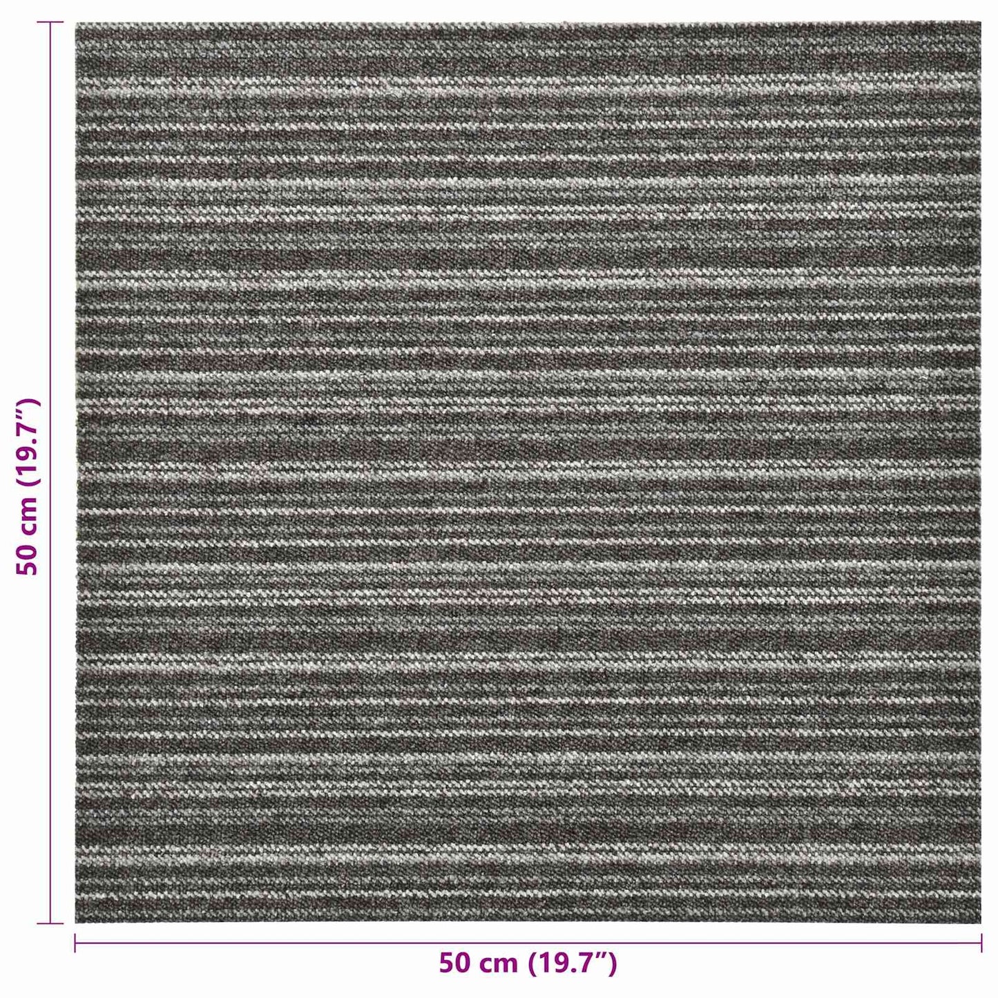 Tappeto 20 pz Antracite Striato 50 x 50 cm 100% Polipropilene