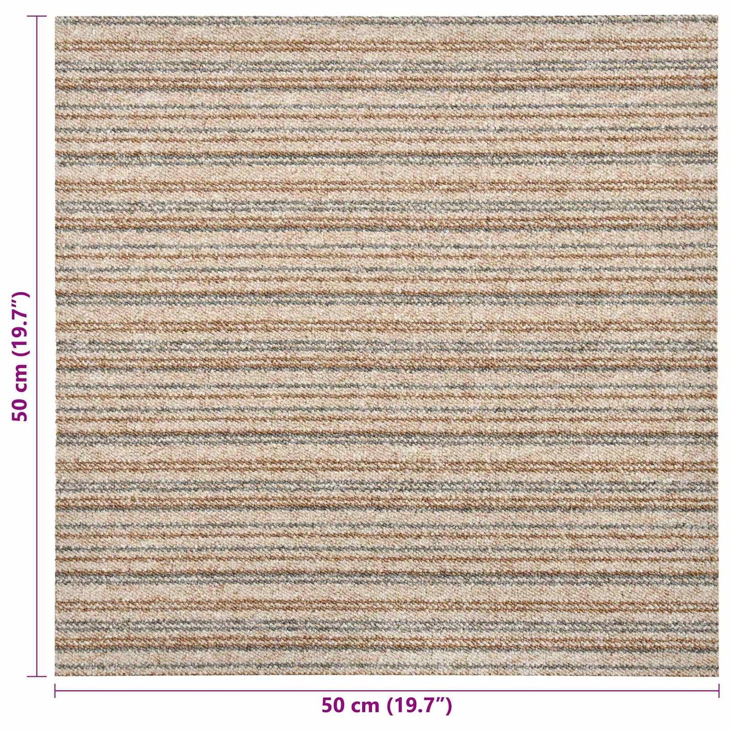 Tappeto 20 pz Beige Striato 50 x 50 cm 100% Polipropilene