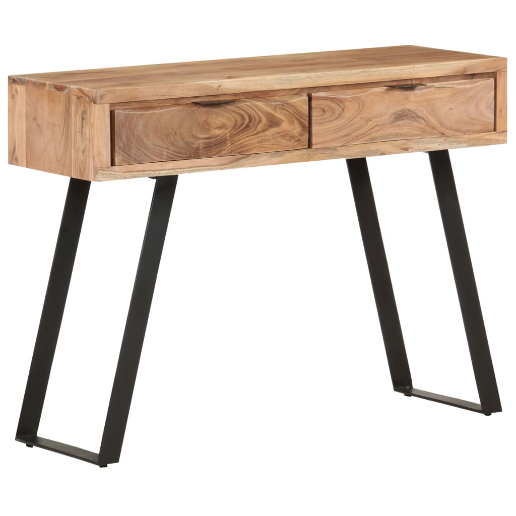 Tavolo Consolle 100x35x76cm in Massello d'Acacia con Bordi Vivi | homemem39