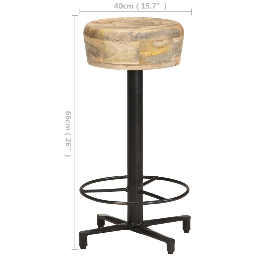 Sgabelli da Bar 2 pz 66 cm in Legno Massello di Mango - homemem39