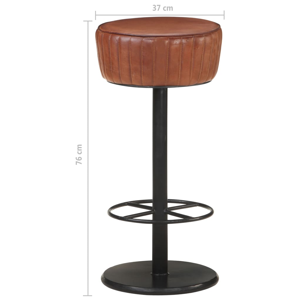 Sgabello da Bar Marrone in Vera Pelle | homemem39