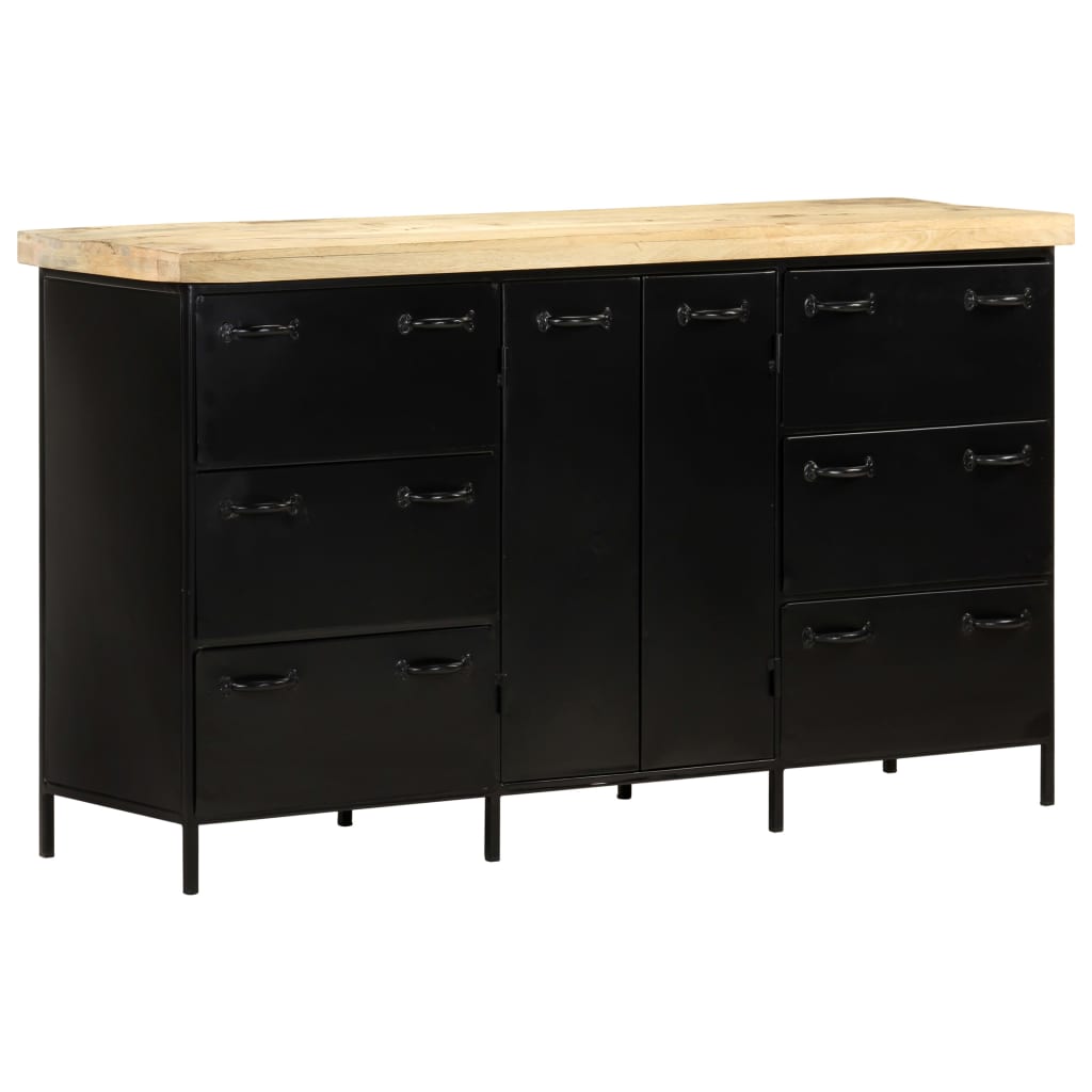 Credenza 140x38x76 cm in Legno di Mango Grezzo - homemem39