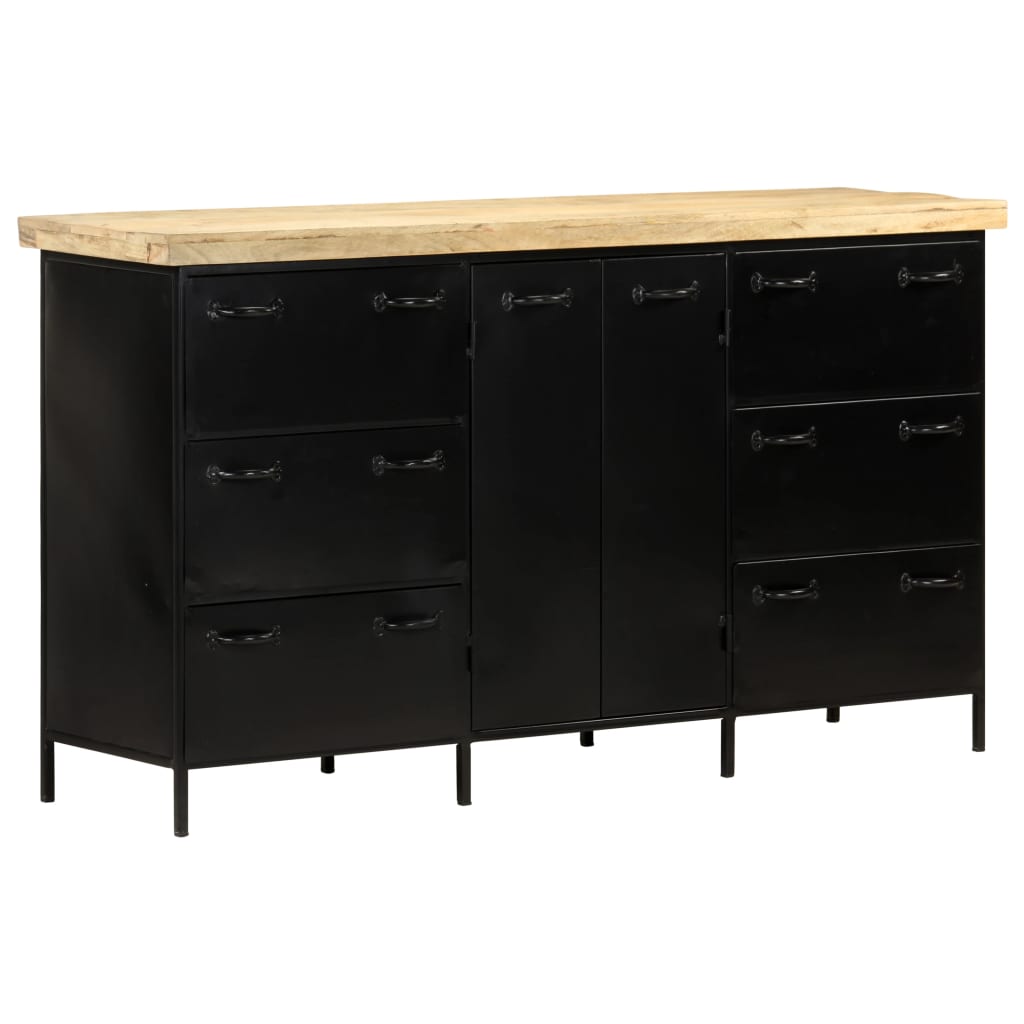 Credenza 140x38x76 cm in Legno di Mango Grezzo - homemem39