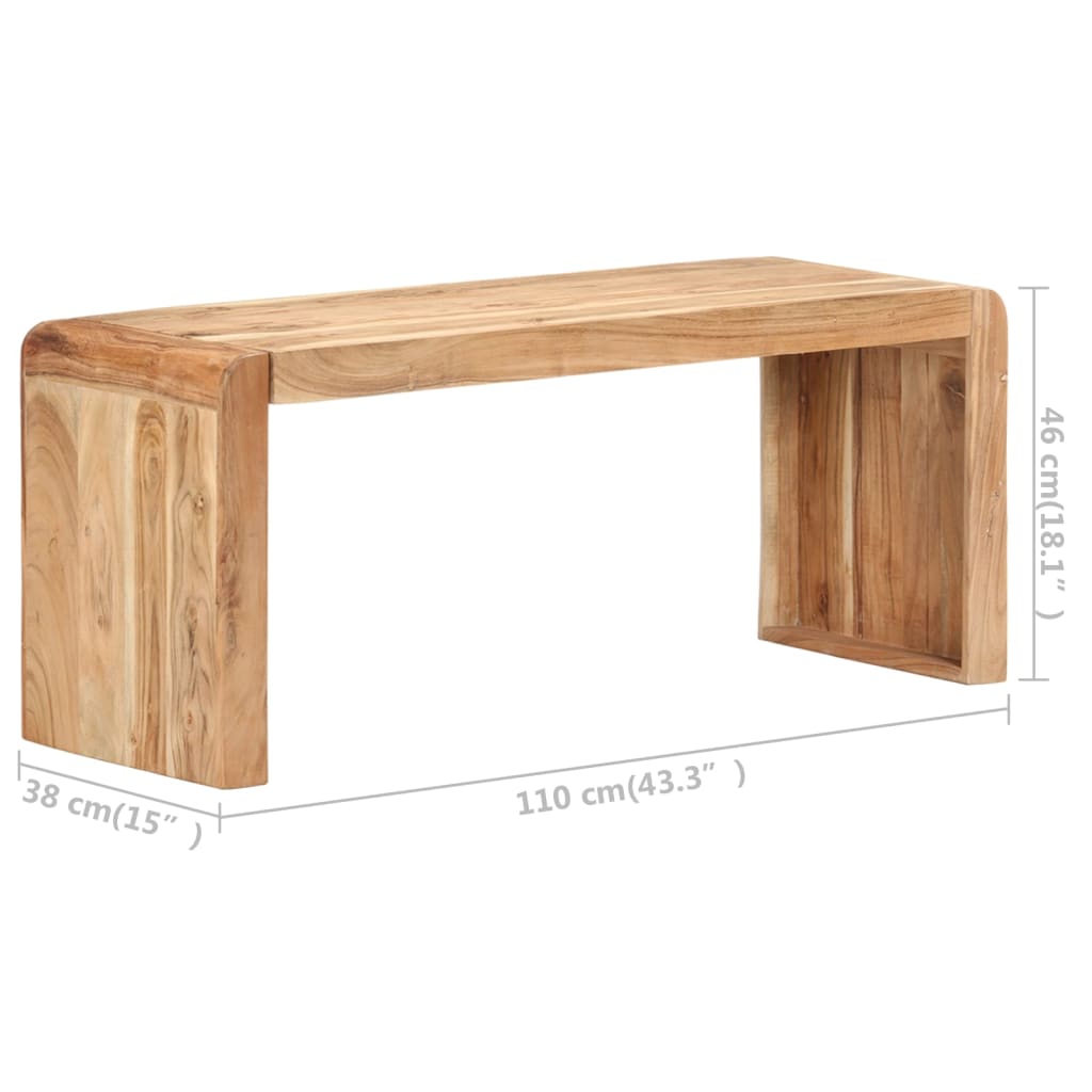 Panca 110x38x46 cm in Legno Massello di Acacia | homemem39