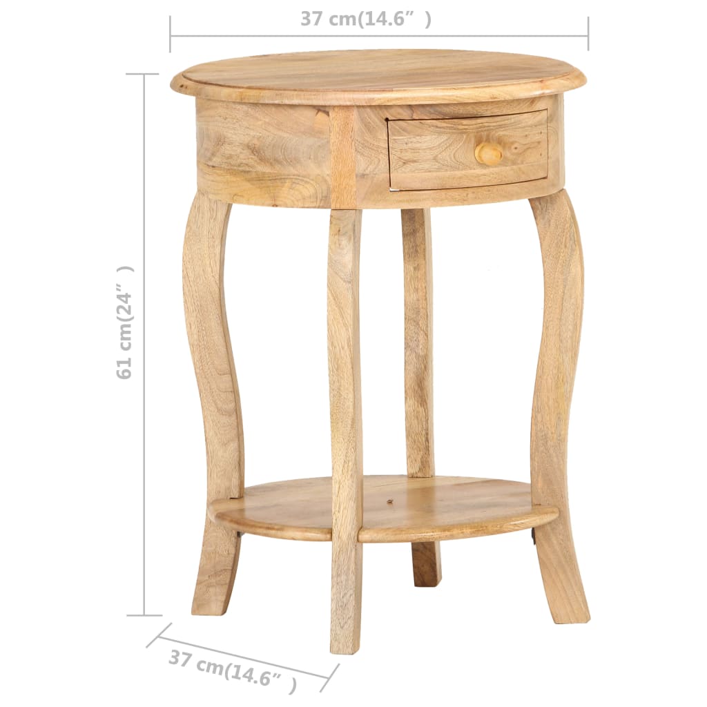 Tavolino da Salotto 37x37x61 cm in Legno Massello di Mango - homemem39