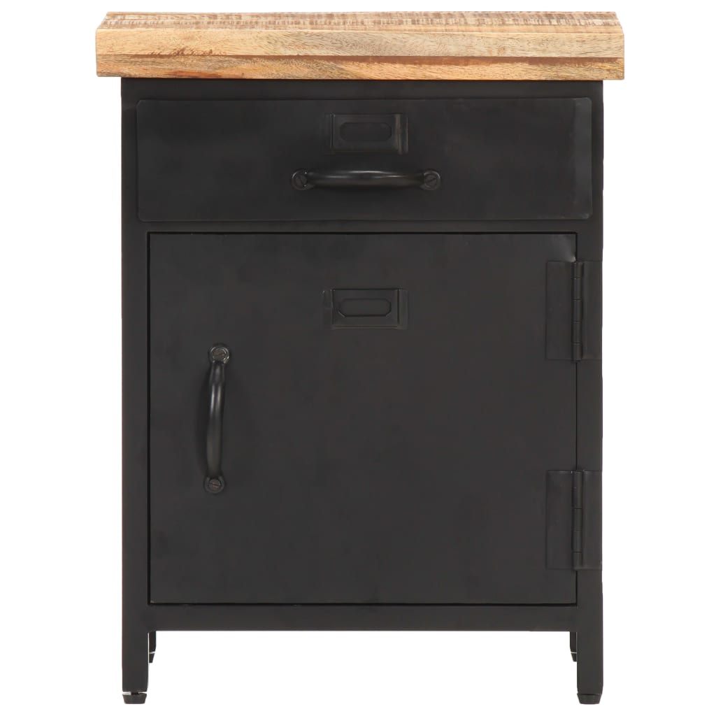Comodino 40x30x52 cm in Legno di Mango Grezzo - homemem39
